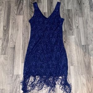 Shiny fringe dress with tassels on the end